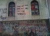 Graffiti has sprung up all around the protests.