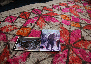 Two photographs of Juma Khan, 50, before (right) and after the encounter at Pathribal.