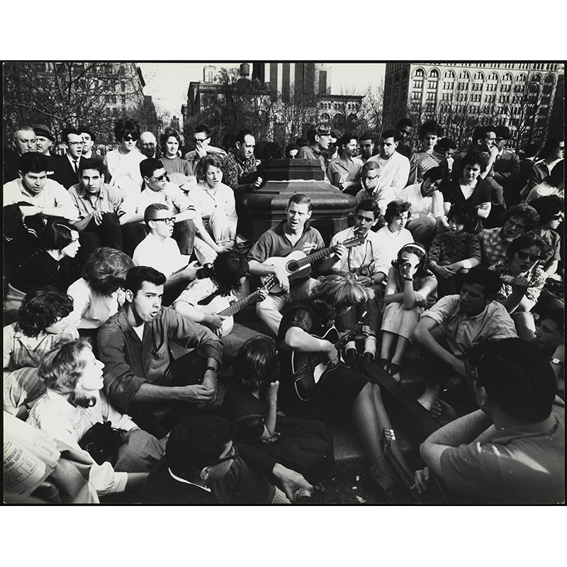 Frederick Kelly, Musicians in Washington Square, April 1962. Museum of the City of New York. Gift of Rena C.  Kelly.