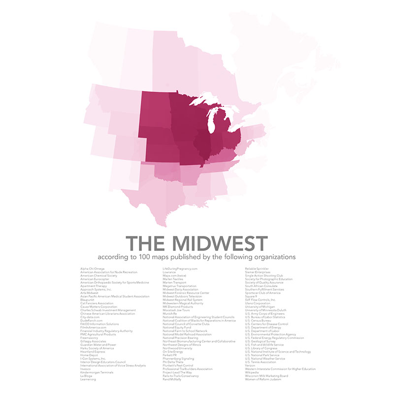 The contested boundaries of the Midwest. Map by Bill Rankin.