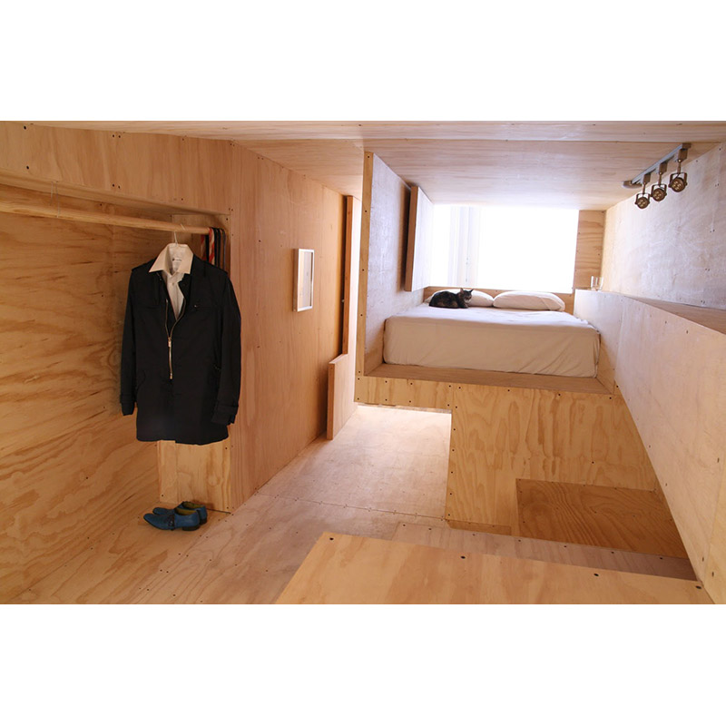 The interior of Briefcase House.