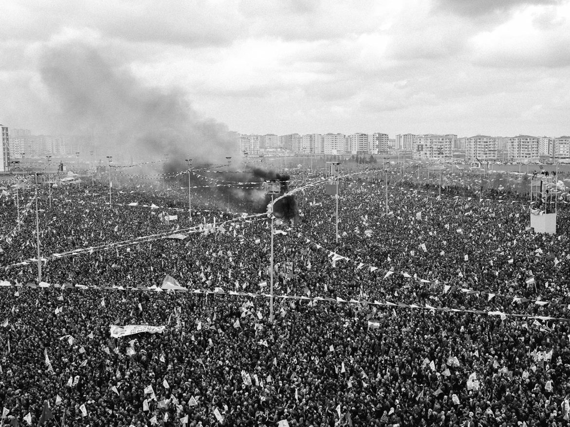 Newroz celebrations dedicated to the victory in Kobanî. In Diyarbakır, millions of people gathered in the square. March 21, 2015. Diyarbakır, Turkey.