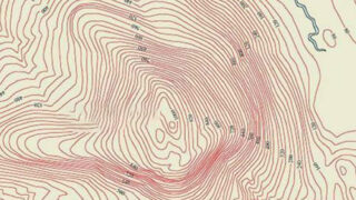 a topographical map in closeup